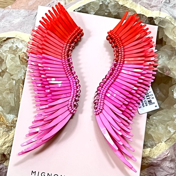 🌺🎉HP🎉🌺 NWT Mignonne Gavigan Madeline Earrings Red Multi - Picture 4 of 14